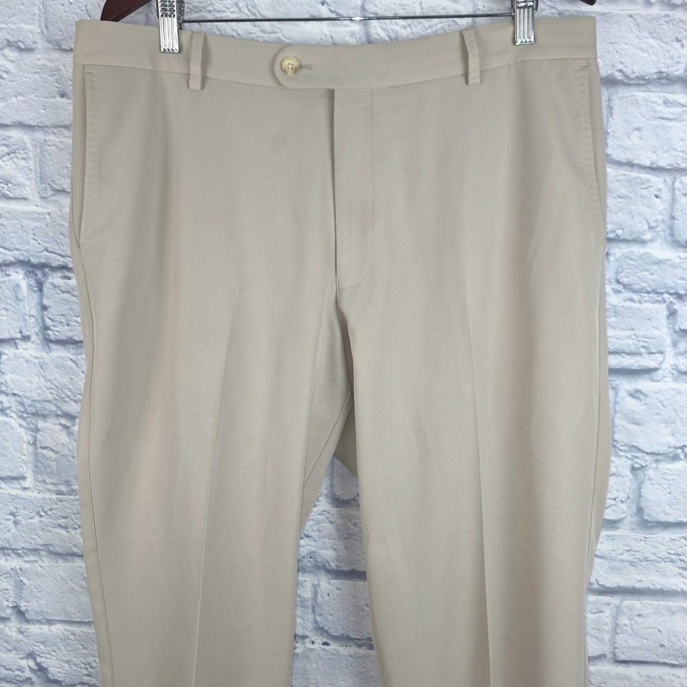 Peter Millar Mens Lightweight Golf Pants Tan Khaki Performance Trousers 36x30
